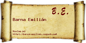 Barna Emilián névjegykártya